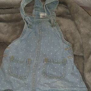 5 For $20 Max Studio Light Blue Kids Overalls with White Dots